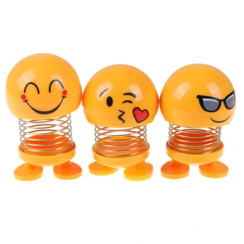 

Cute Smile Expression Pack Spring Shaking Head Doll Car Interior Shaking Sound Explosion Section Villain Toy Store Toys For Boy