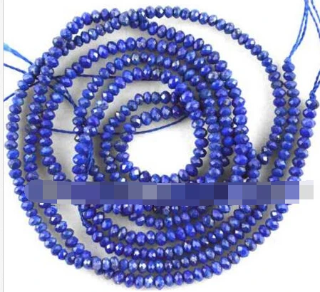 

Hot sell Noble- FREE SHIPPING>>>@@ N713 AAA Cut 2x3mm Lapis Lazuli Rondelle Faceted Beads 15