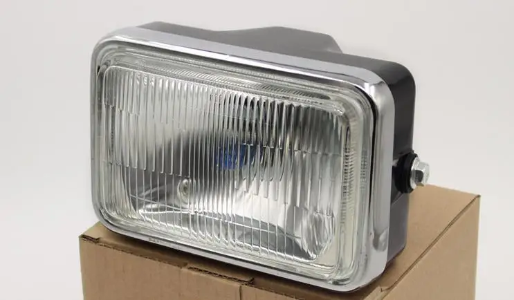 

Chrome Vintage Motorcycle Square Headlight Retro Front Lamp Universal for Cafe Racer Bobber Triumph Cruiser