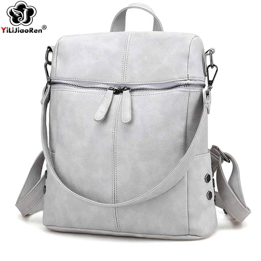 

Cute Rivet Backpack Female Brand Leather Backpack Women Large Capacity Bookbag School Bag Casual Shoulder Bags for Women Mochila