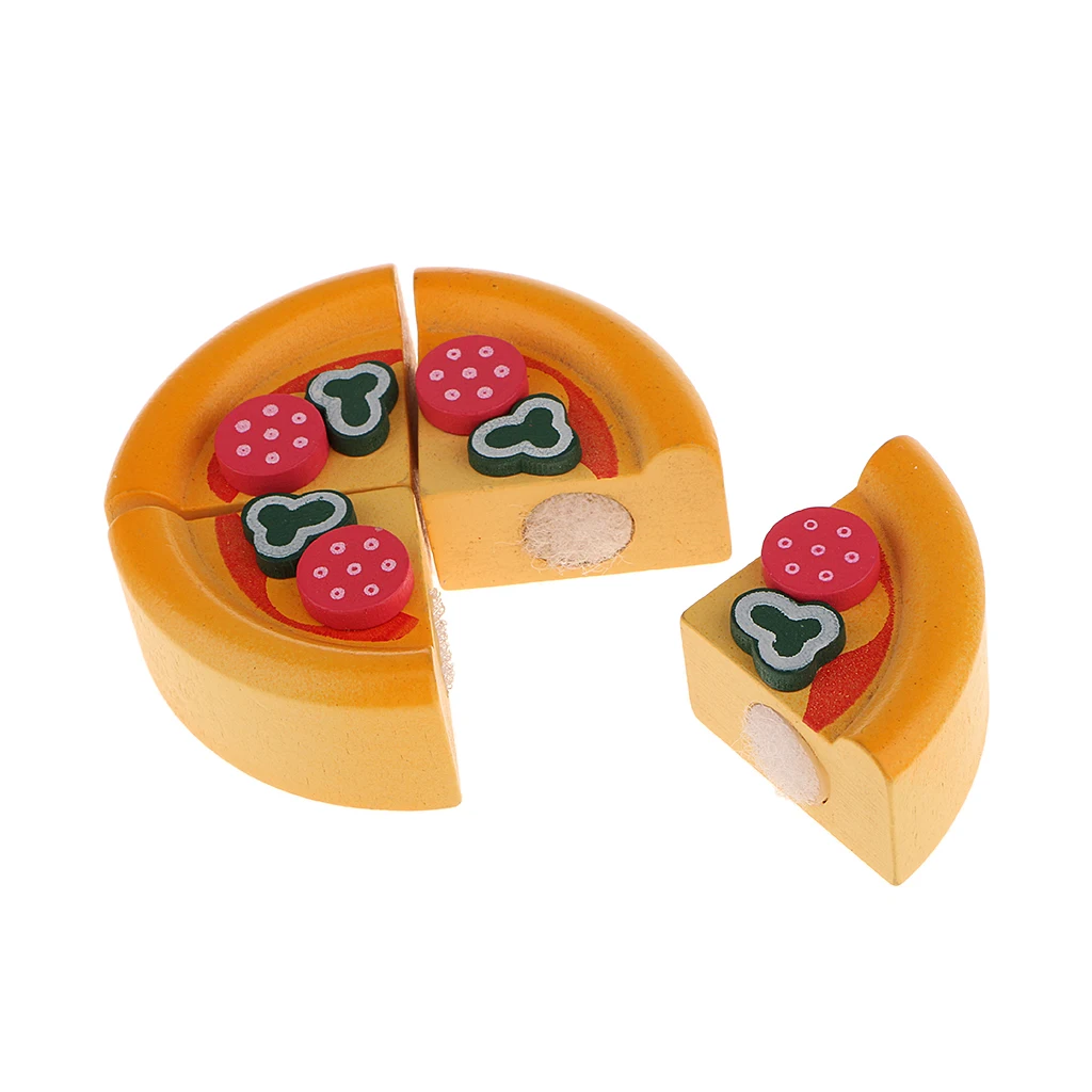 2 Pieces Wooden Magnet Birthday Cake Simulation Food Kids Preschool Play House Kitchen Pretend Play Game Toy