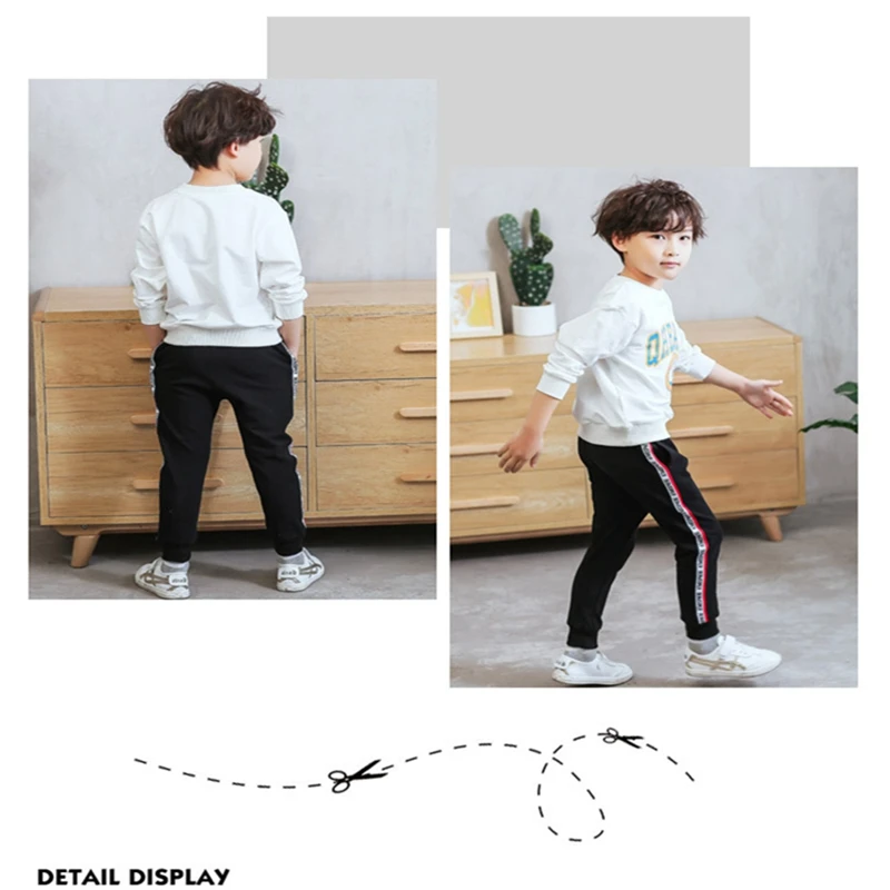 Baby boy Children's Clothing Sets Long-sleeves cotton Sport suit spring autumn letter printing sweatshirts kids t-shirts tops+ pants clothes (3)