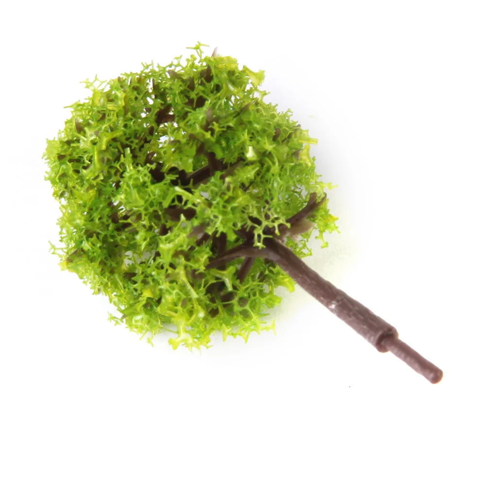 80Pcs 5cm Height Green Tree Models for RR Railway Diorama Park Garden Scenery Building Accessory