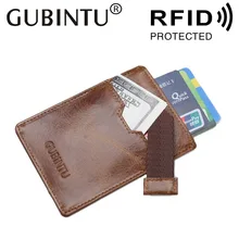 Gubintu внешней торговли ID Держатели антимагнитных коровьей rfid-карты Вышивка Крестом Пакет ультратонкие Пояса из натуральной кожи коричневого банковской карты Наборы для ухода за кожей кошелек