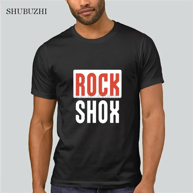 New Rock Shox Logo Moutain Mtb Biker Bicycle cotton t shirt Custom Outfit T-Shirt Clothes Authentic Slogan Men's Tshirt