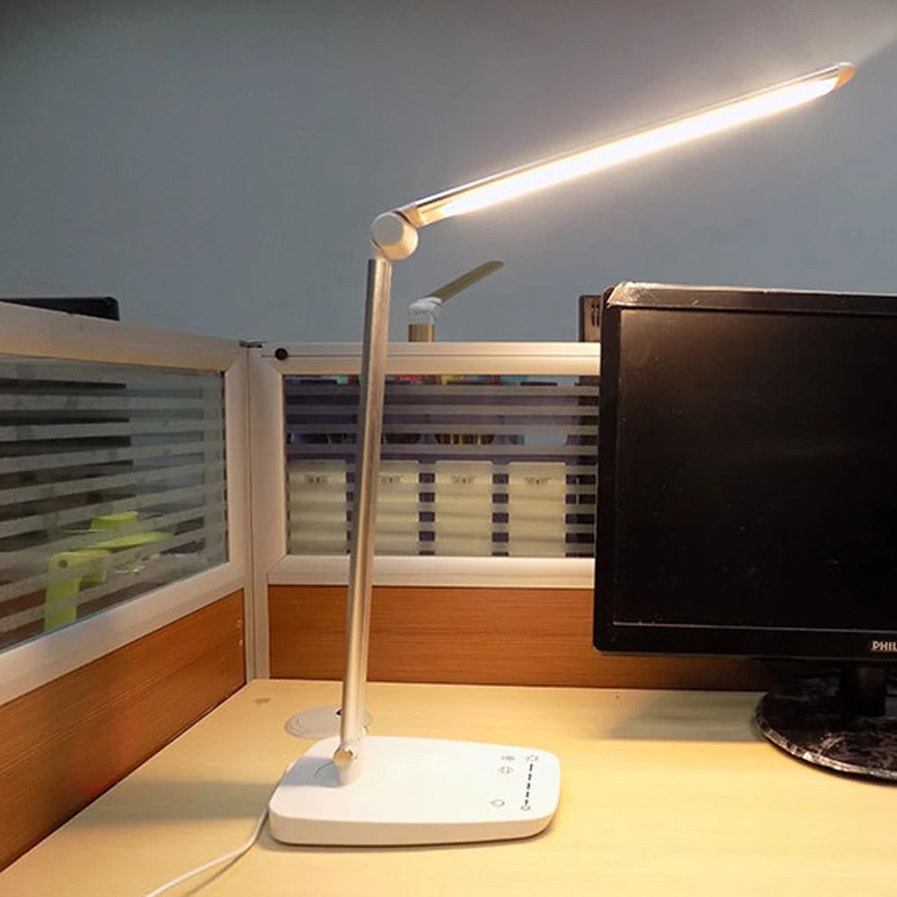

New LED Desk Lamp Table Lamp Folding 2 Light Color Temperature Office Light With Wireless Desktop Charger USB Output Bottom Foam
