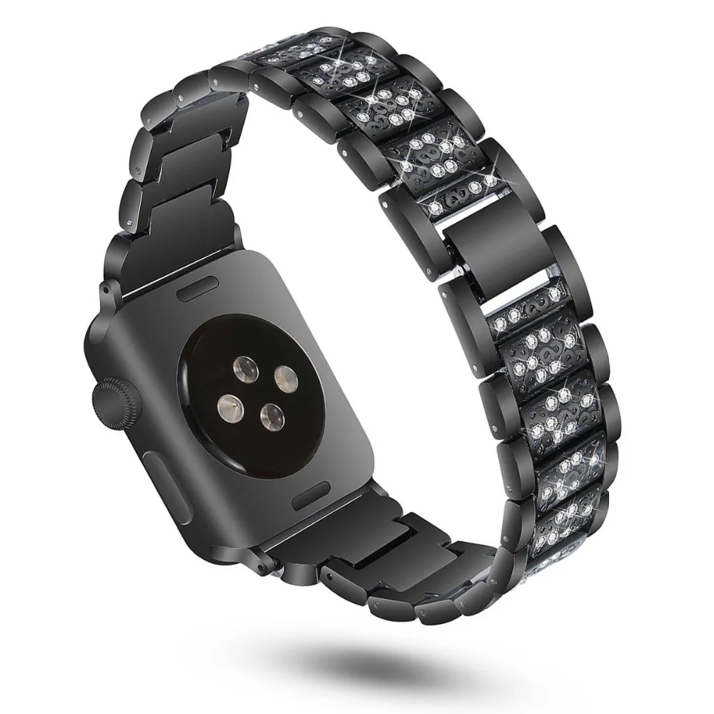 

Luxury Women Diamond Bracelet Watch Band for Apple Watch Series 5 4 3 2 1 Strap for iWatch 40/44/38/42 Bling Metal Wrist Belt