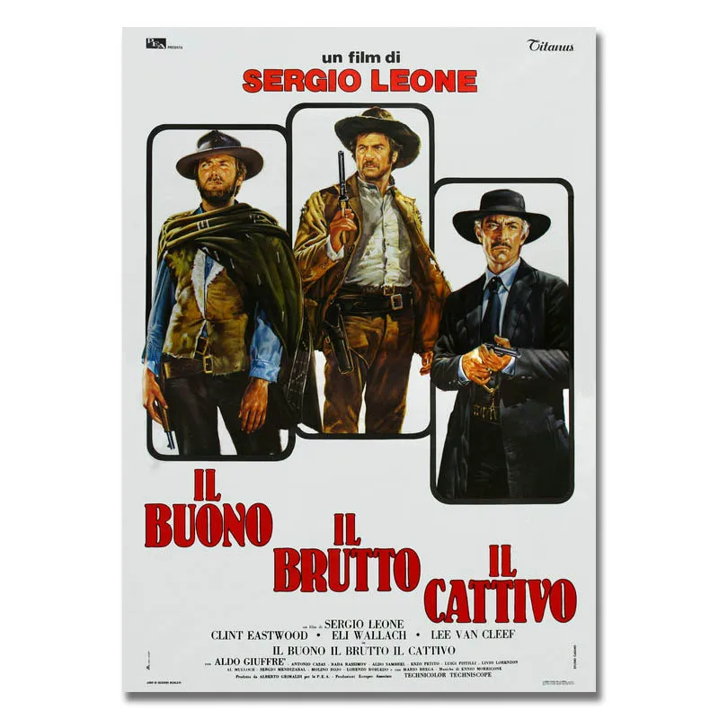 

The GOOD The BAD And The UGLY Vintage Movie Silk Or Canvas Poster CLINT EASTWOOD 13x18 32x43 inch For Room Decor 01