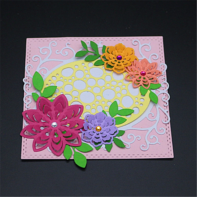 

AZSG Hollow Petals Cutting Dies for Scrapbooking Photo Album Embossing DIY Paper Cards Making Decorative Stencil Craft