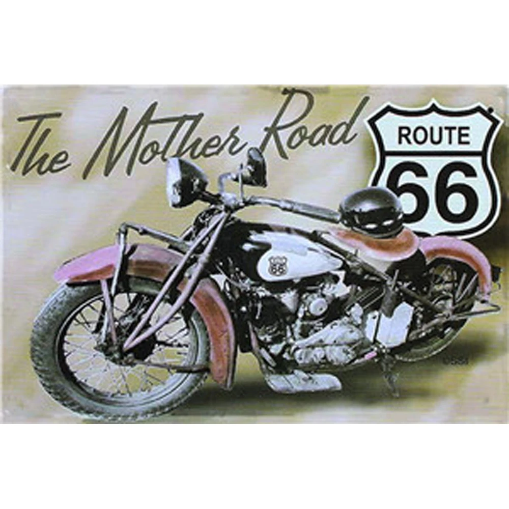 

Route 66 Vintage Metal Plate Tin Signs Wall Poster Decals Plate Painting Bar Club Pub Home Decor Wall 30*20cm