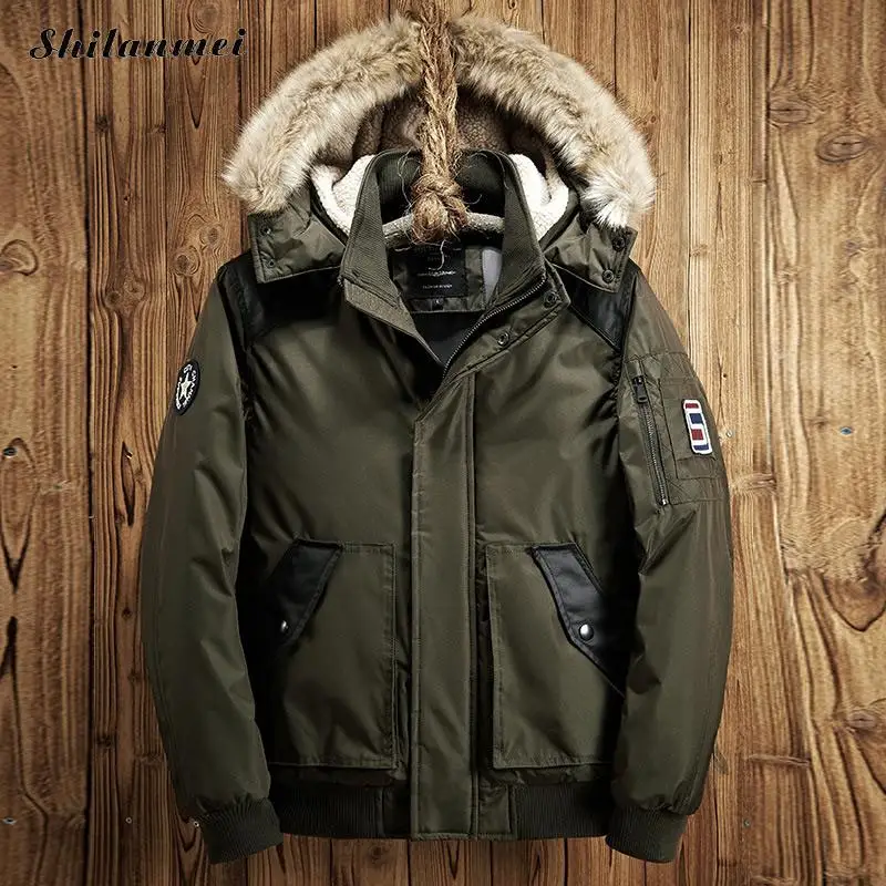

2017 winter men's jacket with a hood thick military jacket coat male casual warm army parkas outwear chaqueta invierno hombre