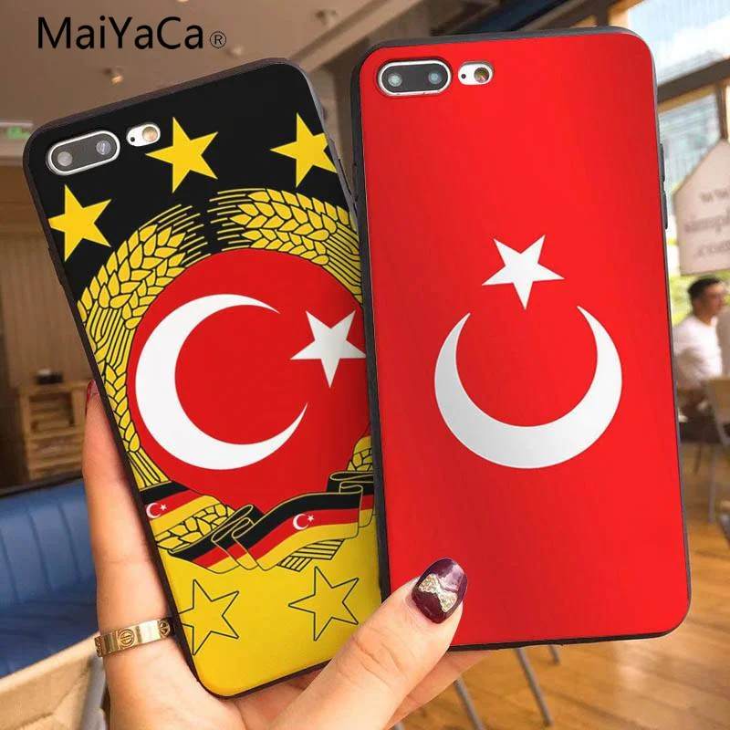 

MaiYaCa red Turkish flag DIY Painted Beautiful Phone Accessories Case For Apple iphone 5 5s 5c SE And 6s 7 8 Phone case