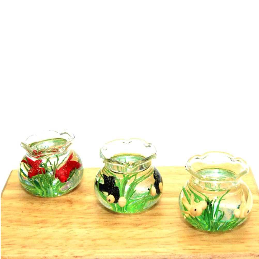 

1:12 Dollhouse Miniature Glass Fish Tank Transparent Aquarium Dollhouse Ornaments Kids Toys Doll Toys Gifts Pretend Play toys