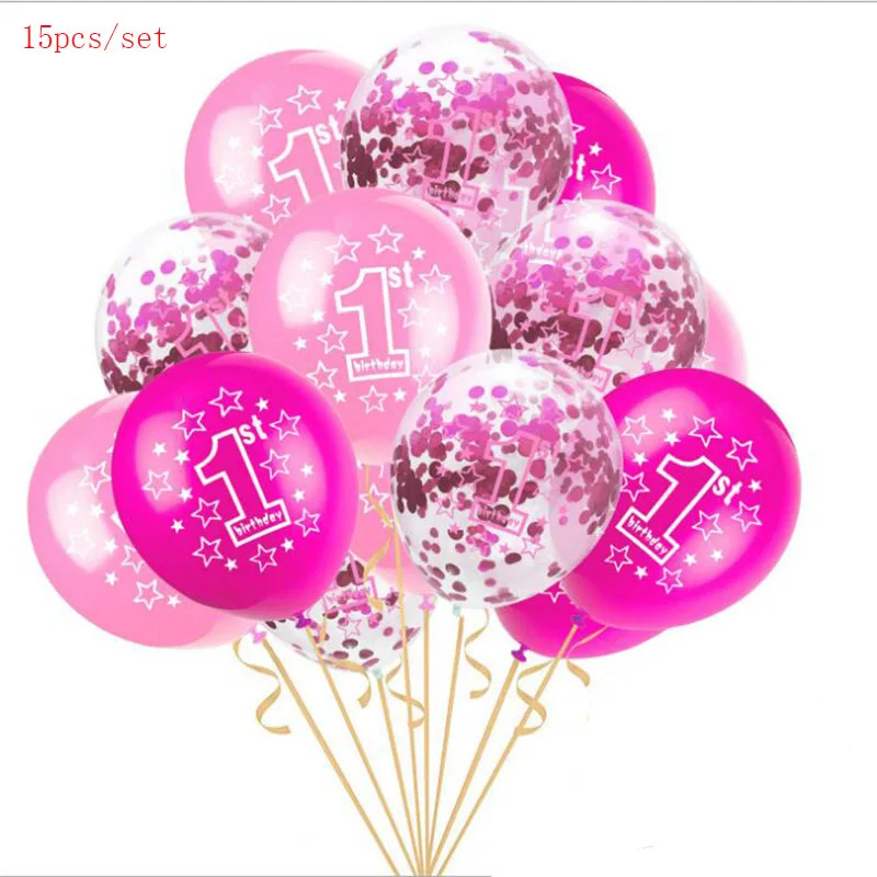 Первый день рождения ребенка воздушные шары день рождения для мальчиков и девочек От 1 до 2 лет старшая День рождения воздушные шары во-первых украшение на день рождения, вечеринку для S6XN - Цвет: Package 4