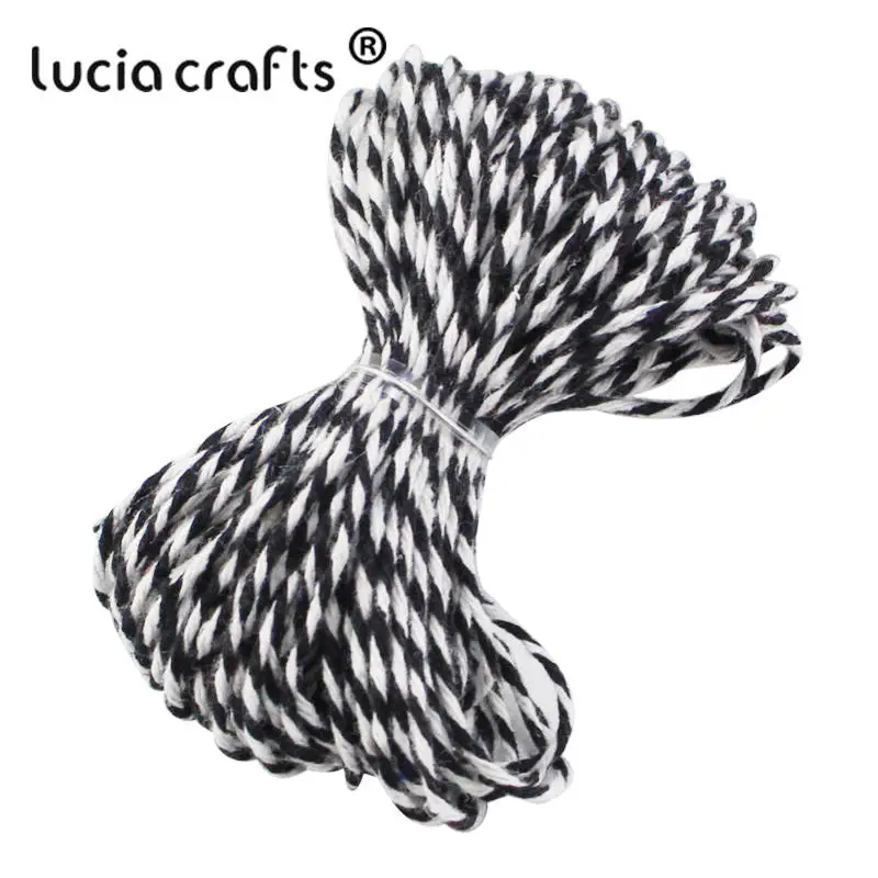 Lucia crafts распродажа! Двойной Цветной хлопковый шпагат для пекаря, хлопковые шнуры, нитка для шпагата, сделай сам, 10 м/упак. W0403