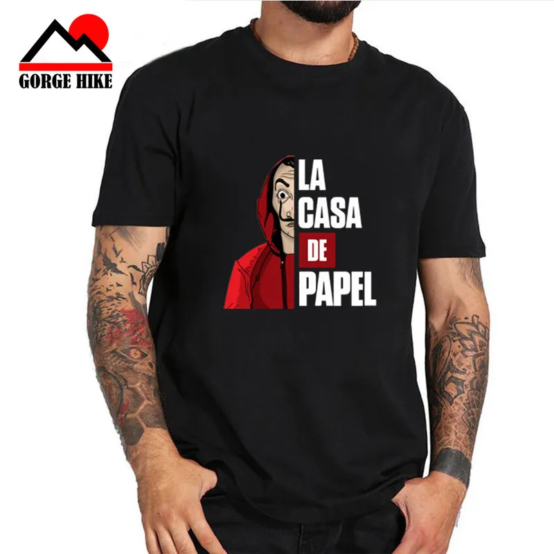 

Famous House of Paper Money Heist La Casa De Papel T Shirt Short Sleeve T-shirt For Men Plus Size Cotton Team Tee Shirt Camiseta