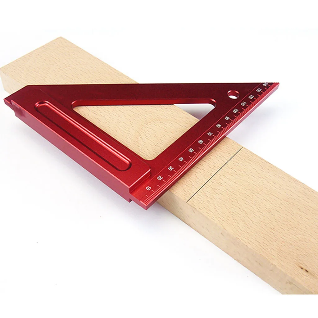 

Aluminum Alloy Red Woodworking Ruler Angle Protractor Gauge 5.9Inch/Metric