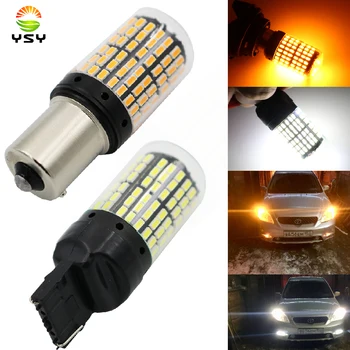 

YSY 30X 3014 144 SMD Canbus Car Led Turn Signal Lights No Error No Flash 1156 BAU15S 3156 7440 Bulbs White Amber Red
