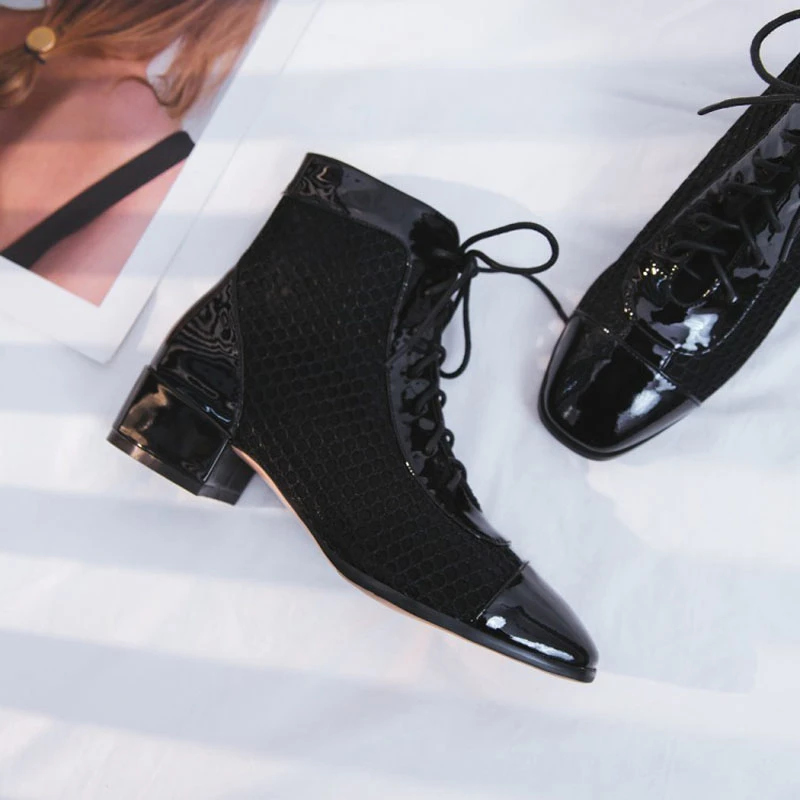 Air-mesh-ankle-boots-for-women-middle-heels-black-sandals-runway-stlye-cross-tied-long-boots (3)
