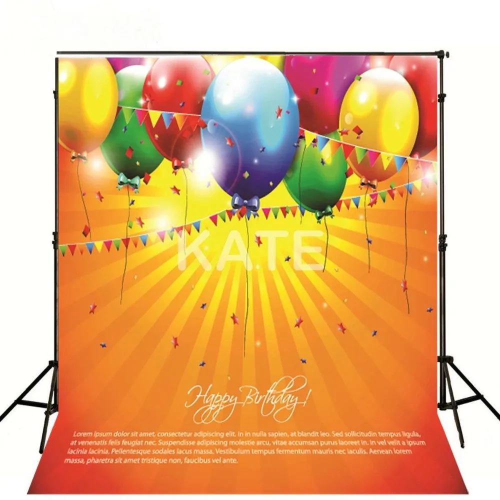 

Happy Birthday Colorful Purple Balloon photo backdrop Vinyl cloth High quality Computer printed party Photography Backgrounds
