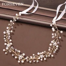 Жемчужные повязки на голову для женщин, повязка на голову для невесты, свадебные украшения для волос, жемчужный головной убор для невесты, ободок тиара