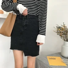 Асимметричные юбки синяя джинсовая юбка для колледжа Ulzzang Летняя короткая юбка для девочек Ropa De Mujer юбки Харадзюку женская одежда преппи