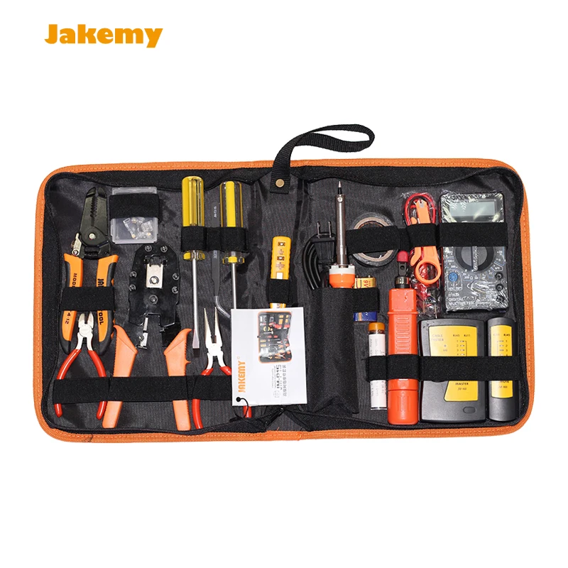 

Newest multitool Jakemy precision network Maintenance Tools kit inclue electric chromium iron clamp caixa de ferramenta JM-P15