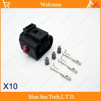 

10 sets 1J0 973 703 3Pin female car intake radar/rate sensor plug,Car temperature sensor connector for VW Audi etc.