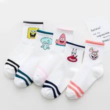Хлопковые носки для женщин; милые короткие носки с героями мультфильмов; повседневные женские короткие носки с сердечками; домашние носки; 1 пара в упаковке