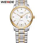 WEIDE Luxury Gold Watch Men Stainless Steel Dress Watches 30m Waterproof Quartz Movement Relogio Masculino Gift Box Packaging