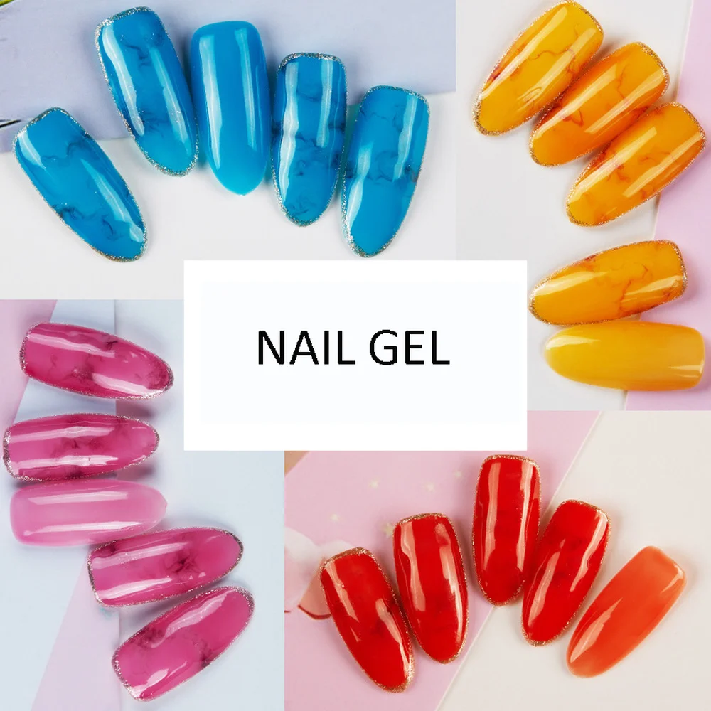 OSHIONER Solid Color Nail Polish Amber Nail Polish Jelly Glue Phototherapy Penetration Nail Polish Smudge Nail Art Glue