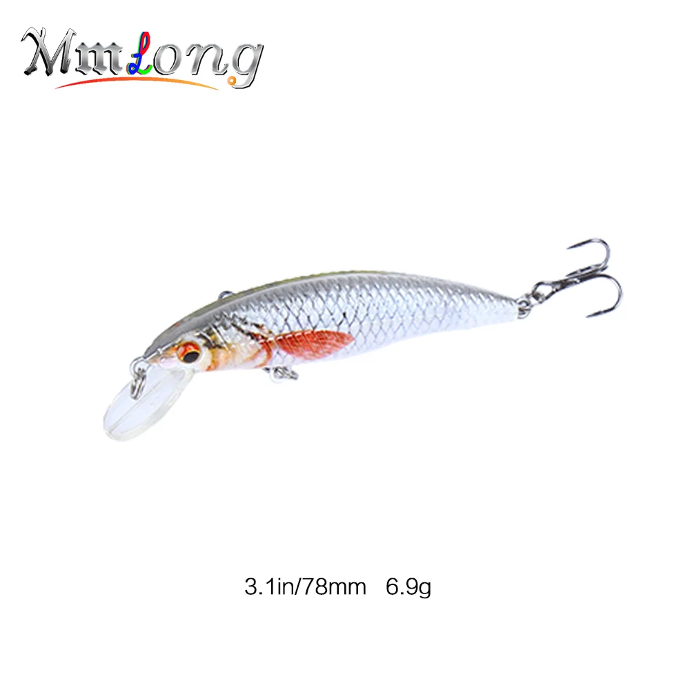 

Mmlong 3.1" Minnow Fishing Lure Wobbler MH12B 6.9g Bionic Hard Fishing Crank Bait Swimbait 5 Color Fish Crankbait Tackle Lures