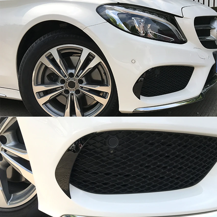 Для Mercedes Benz C Class W205 Sport 2015 2018 наклейки на передний бампер ABS декоративная отделка