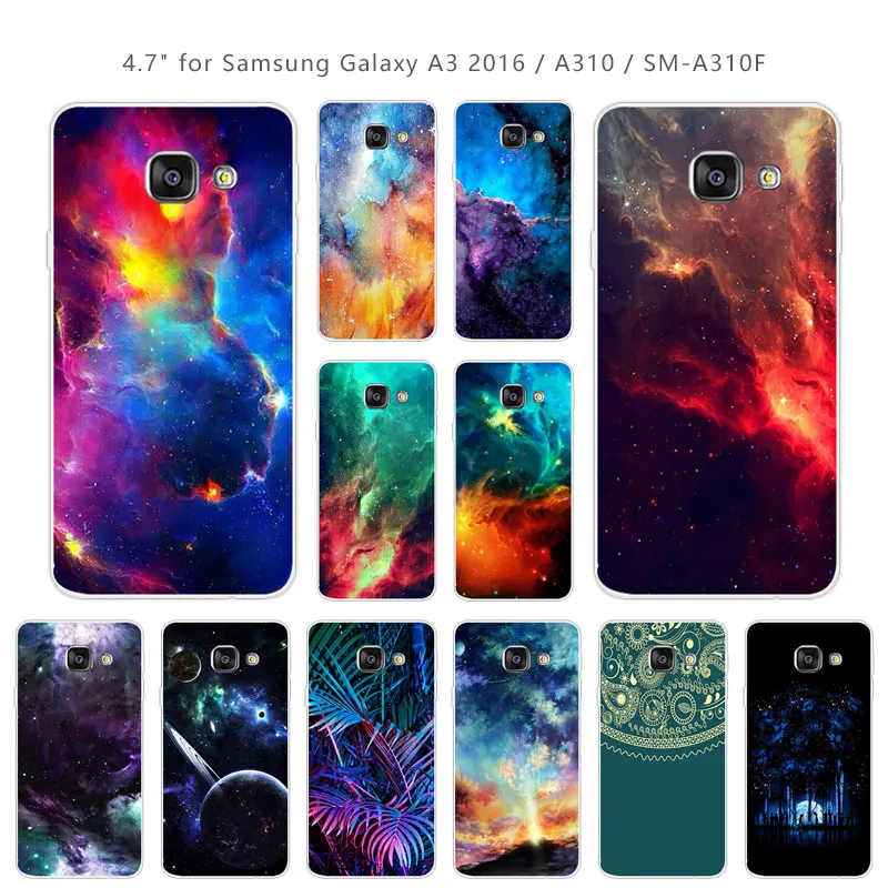 Чехлы для телефонов Samsung Galaxy A3 2016 A310F мягкая задняя панель из ТПУ с Туманностью 4 7