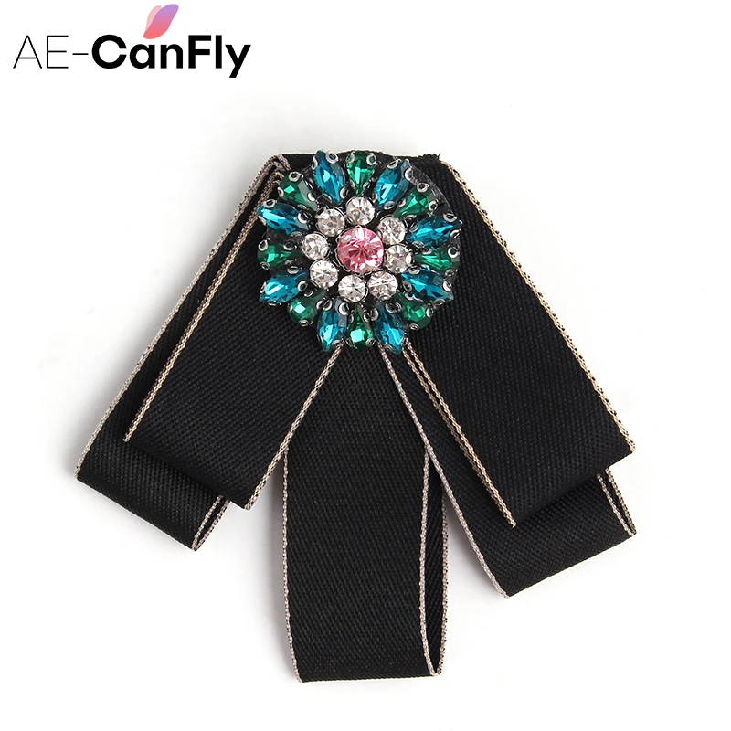 AE CANFLY винтажные броши лента кристалл бант Ретро стиль свадебная бижутерия