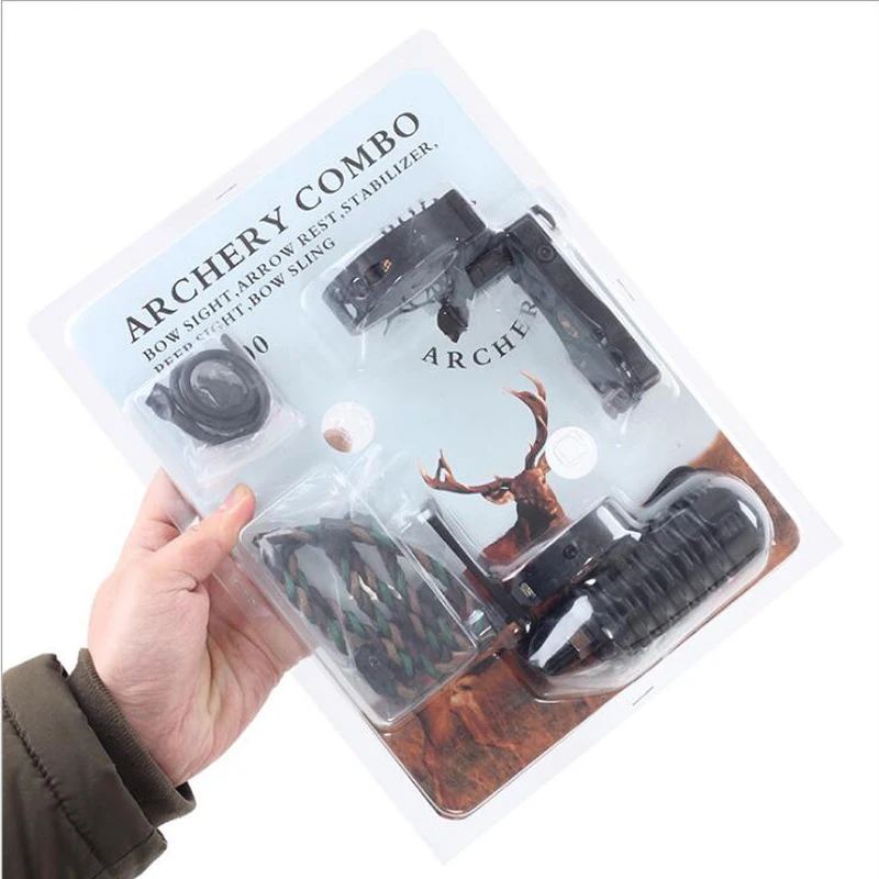 

TP1000 Archery Upgrade Combo Bow Sight Alloy Rubber Set Arrow Rest Stabilizer For Composite recurve universal accessory