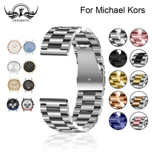 Pulseira de Aço inoxidável para 18mm 20mm 22mm Das Mulheres Dos Homens de Michael kors de Liberação Rápida Cinta Faixa de Relógio de Metal pulso Pulseira de Prata