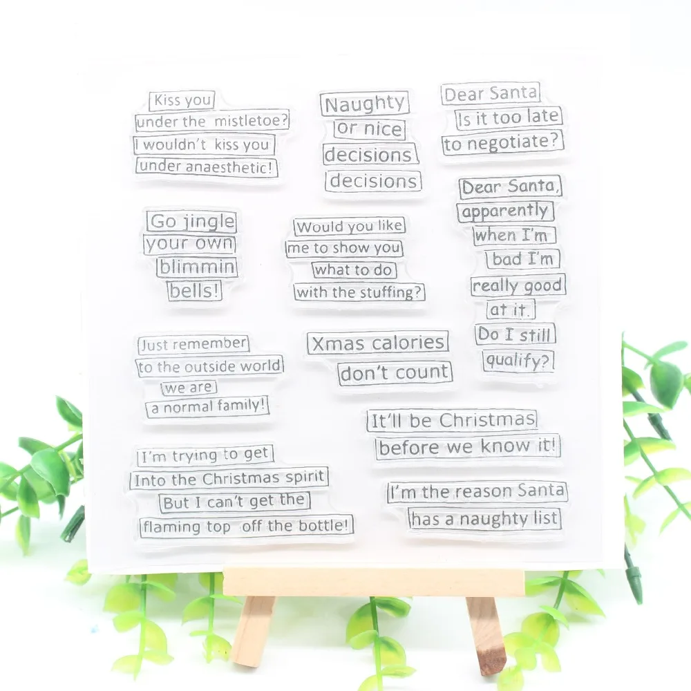 

KSCRAFT Short Sentence Transparent Clear Silicone Stamps for DIY Scrapbooking/Card Making/Kids Fun Decoration Supplies