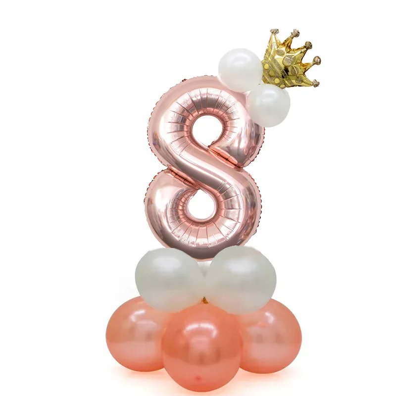 15 шт./лот, фольгированные шары с цифрами, воздушные шары для дня рождения, Детские воздушные шары для дня рождения, праздничные вечерние украшения - Цвет: orange8