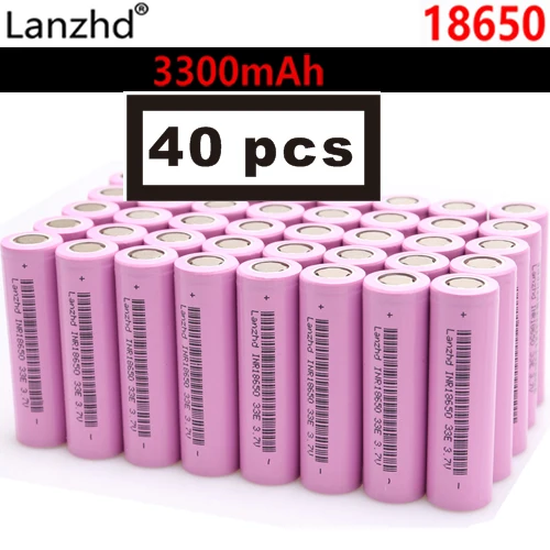 Lanzhd аккумуляторные батареи 18650 батарея Li ion 3,7 V 3300mAh INR18650 литий-ионный 18650 30A 18650VTC7 18650(5-40 шт - Цвет: 40 PCS 3300mAh