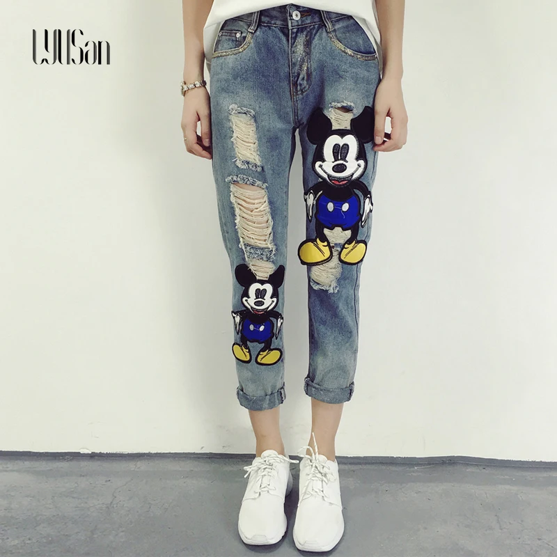 LYUSAN 2017 Jeans Real Shot Summer New Jeans Women Feet Down Trousers ...