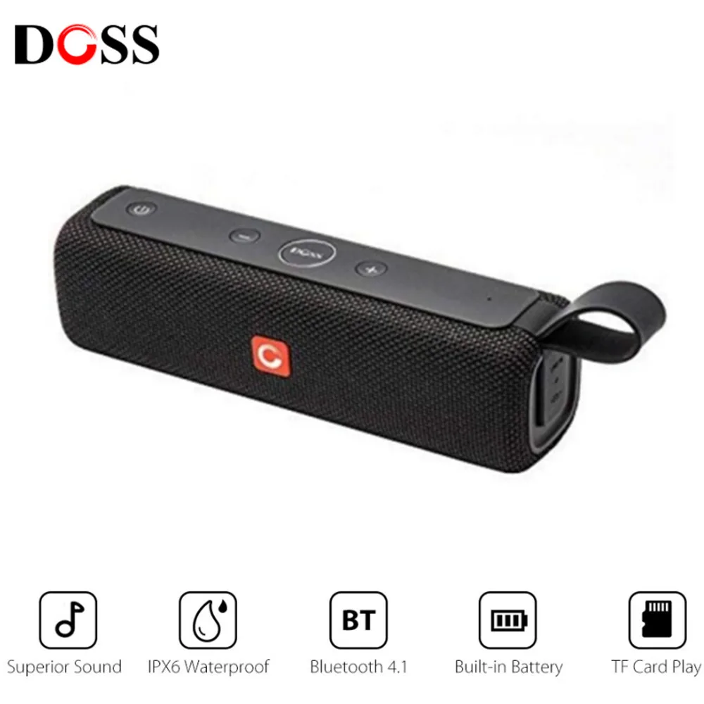 Оригинальный DOSS E-Go II Портативный беспроводной Bluetooth динамик усиленный бас стерео