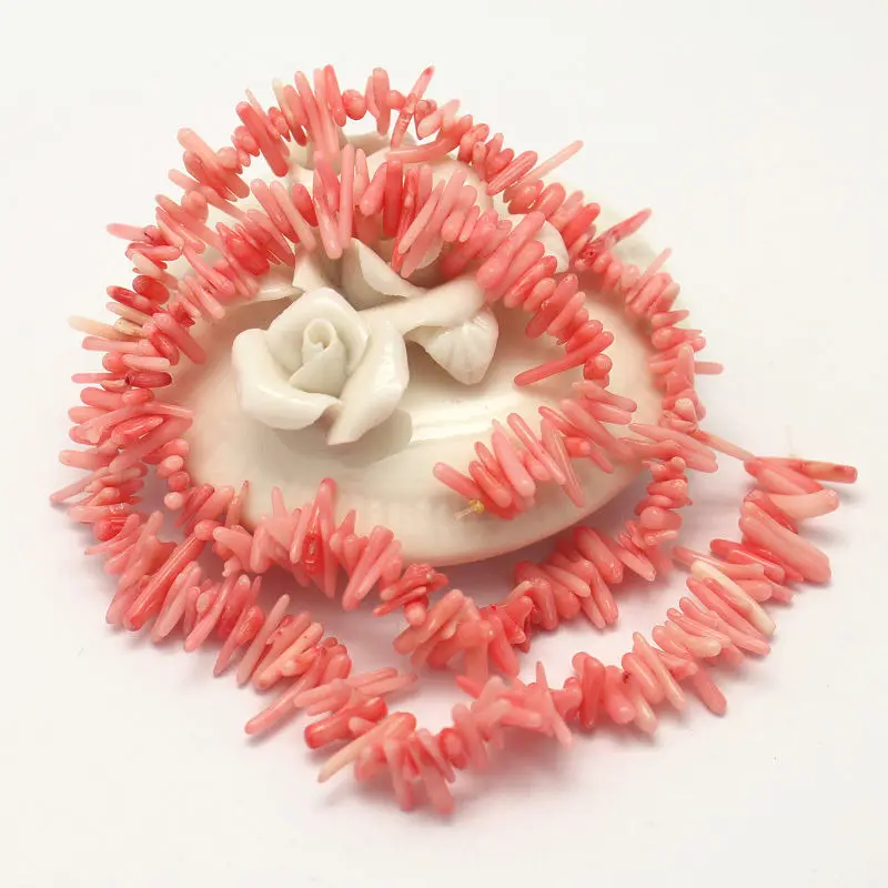 1 Strand Irregular Pink Coral Stick Beads CB120in Beads from