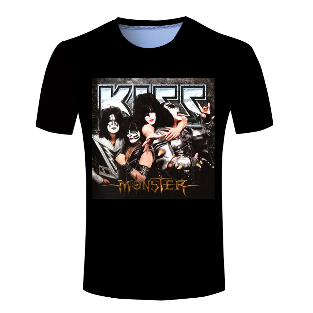 Cheap New Kiss Rock Band T Shirts Men Kiss Gene Simmons Quality T