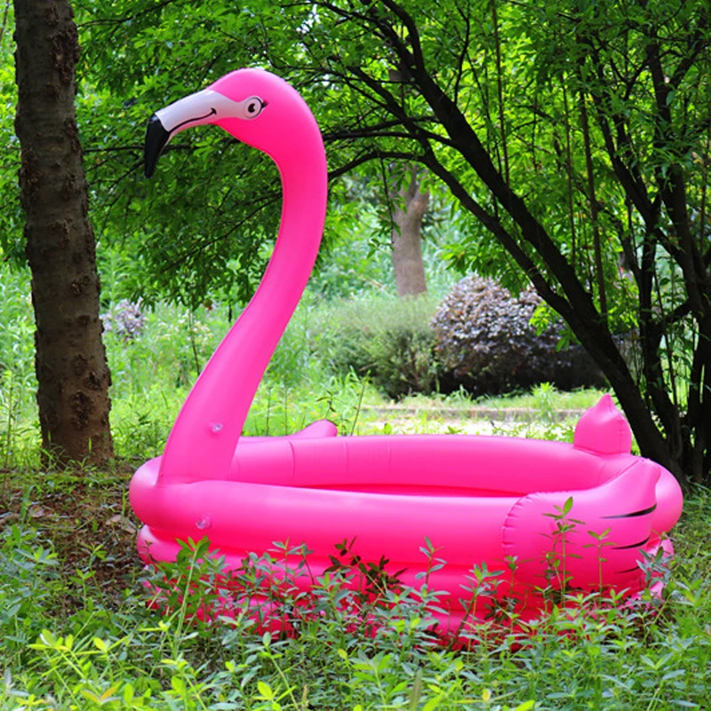 

140cm Inflatable rose Red pink Flamingo Swimming Ring pool Floats Air Mattress water toys for child kids family party
