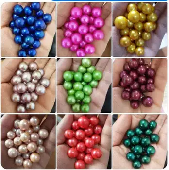 

Bulk 5pcs Edison Pearls 9-12MM AAA Rainbow Colors Loose Edison Pearls round pearls purple red pink black 28 Colors Wholesale