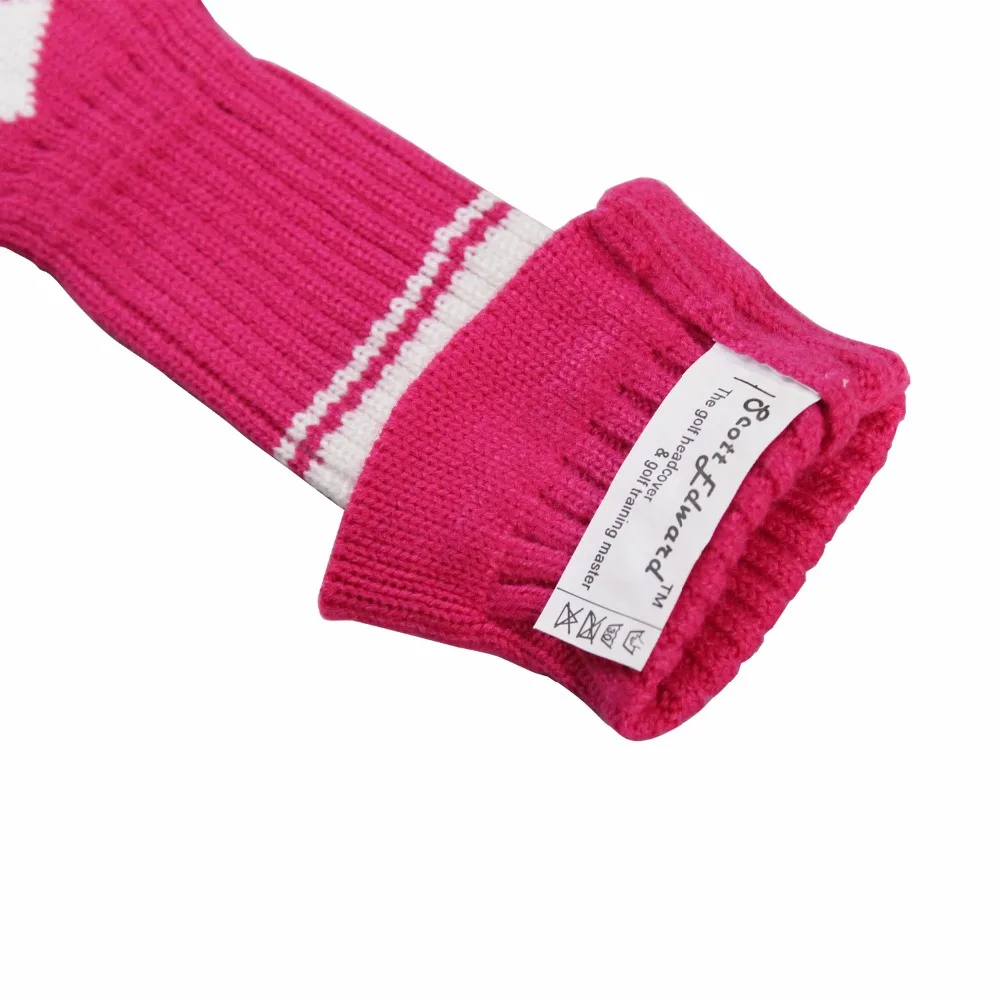 Розовый/белый классический Аргайл стиль Дамский вязаный Гольф головной убор Набор из 3 для водителя/фарватера/гибрид, ручной работы Подарок для гольфа