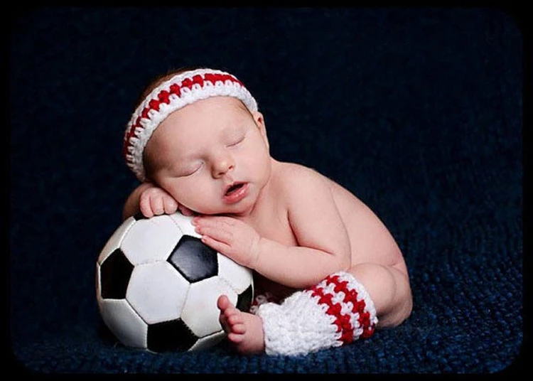 Crochet BABY Boy Athlete Sweatband&Legger Warmer Set Newborn Baby
