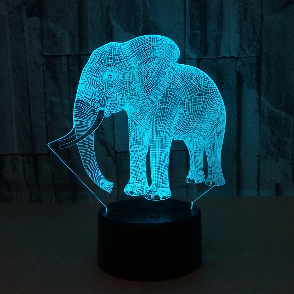 Подарок для друга 7 цветов изменения 3D голограмма лампа USB Акриловые Потолочные