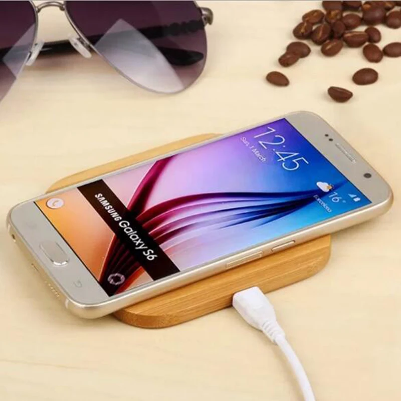 

DOITOP Universal Micro USB 5V Bamboo Wooden QI Wireless Charger For Iphone X 6 7 8 OPPO F5 Huawei Samsung Nokia LED Indicates 02